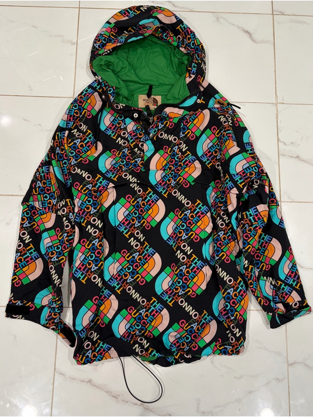Gucci north face Colorblock Logo Hooded Jacket - Green Liningtt